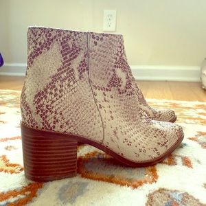 Neutral Snake Skin Bootie NWOT ANTHROPOLOGIE